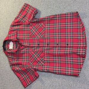 FOG Fear of God Collection One Short Sleeve Flannel Size Medium in Red Plaid